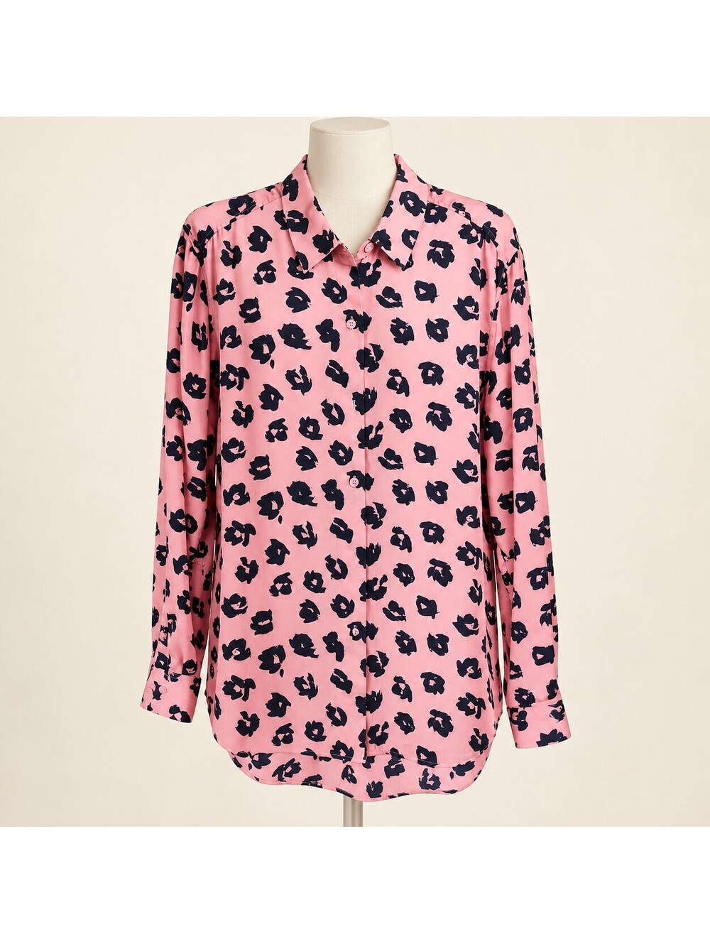 Equipment Femme Pink Animal Print Button-Down Tunic Blouse XL